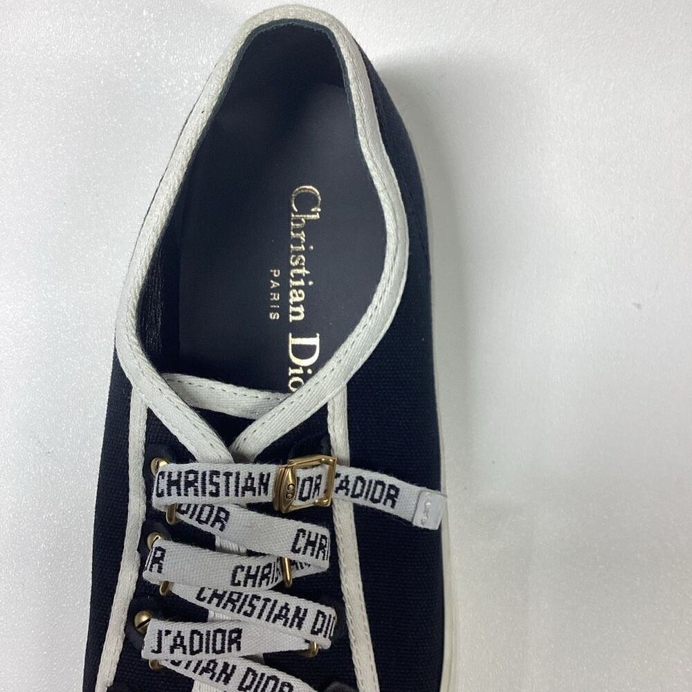 SINGLE SHOE ONLY LEFTChristian‎ Dior Walk'n'Dior Sneaker Black Cotton Canvas - Picture 4 of 13